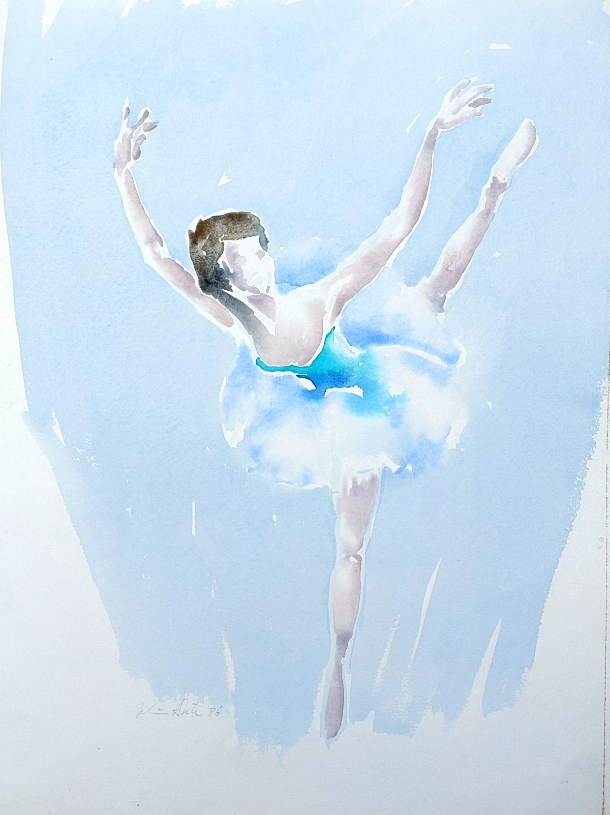 Erste Tänzerin, Aquarell, 1986