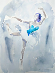 Tänzerin mit violettem Haar, Aquarell, 2016
