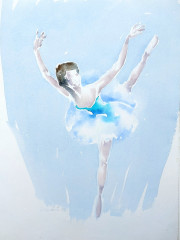 Erste Tänzerin, Aquarell, 1986