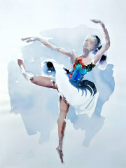 Zirkustänzerin, Aquarell, 1993