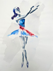 Akzentvolle Tänzerin, Aquarell, 02.06.1987