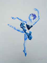 Tänzerin in Tintenblau Attitudefigur, 1987