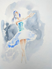 Tänzerin, Tribbelnd, Aquarell, 27.09.2008