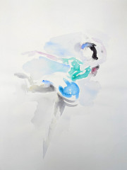 Bunte Tänzerin Attitude, Aquarell, Datum unbekannt