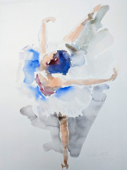 Leuchtende Tänzerin in Frontansicht, Attitudefigur, 15.02.1989