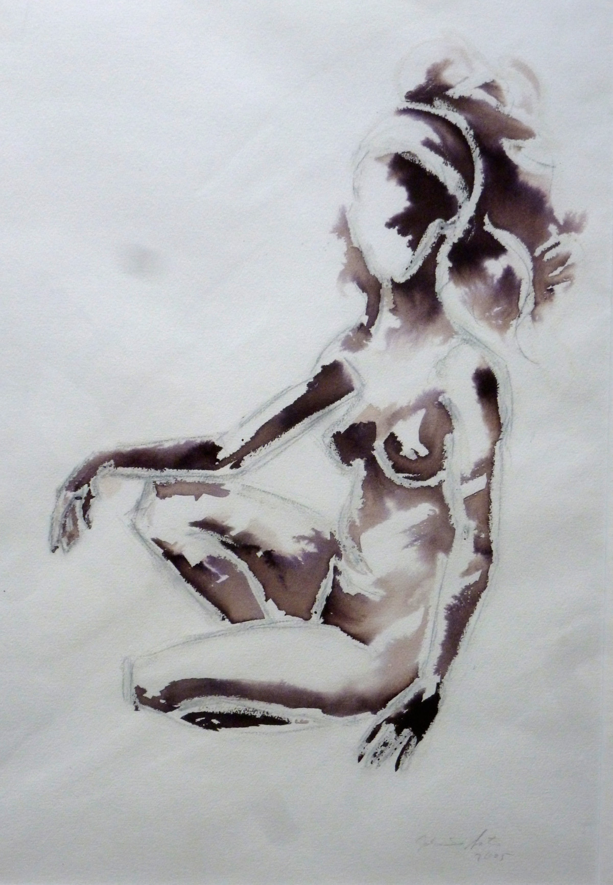 Sitzende Frau, Akt, 2005