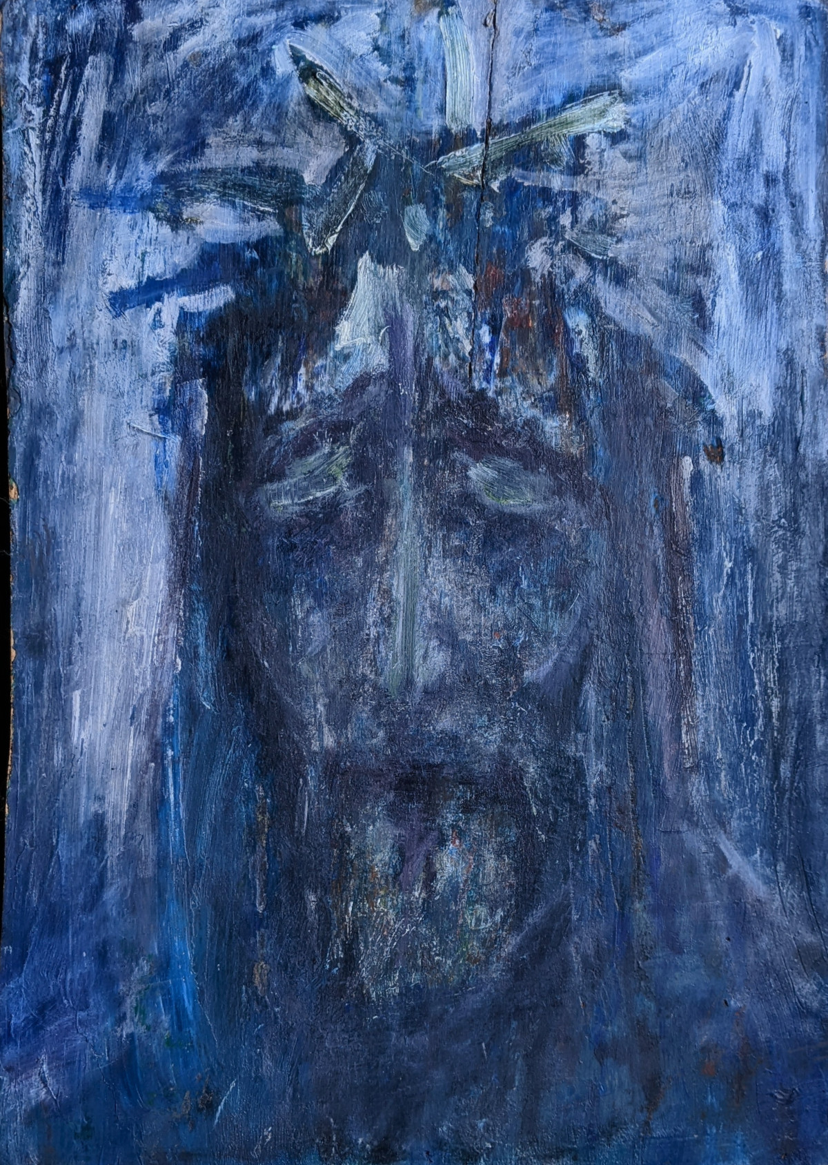 Christus mit Dornenkrone, Öl auf Sperrholz, Datum unbekannt
