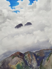Gipfel des Hirzer Berg, Aquarell, 24.09.2005