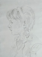 Gesina im Profil, Bleistiftzeichnung, 29.01.2001