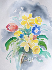 Geburtstagsblumen, Aquarell, 28.01.2020