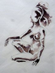 Sitzende Frau, Akt, 2005