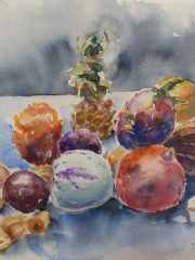 Exotische Früchte, Aquarell, 4.2020
