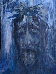 Christus mit Dornenkrone, Öl auf Sperrholz, Datum unbekannt