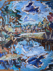 Seitenarm der Hase, Öl auf Holz, Datum unbekannt (anfang 1970er)