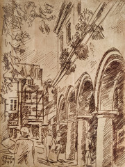 Unnaer Rathaus, Radierung, 1997